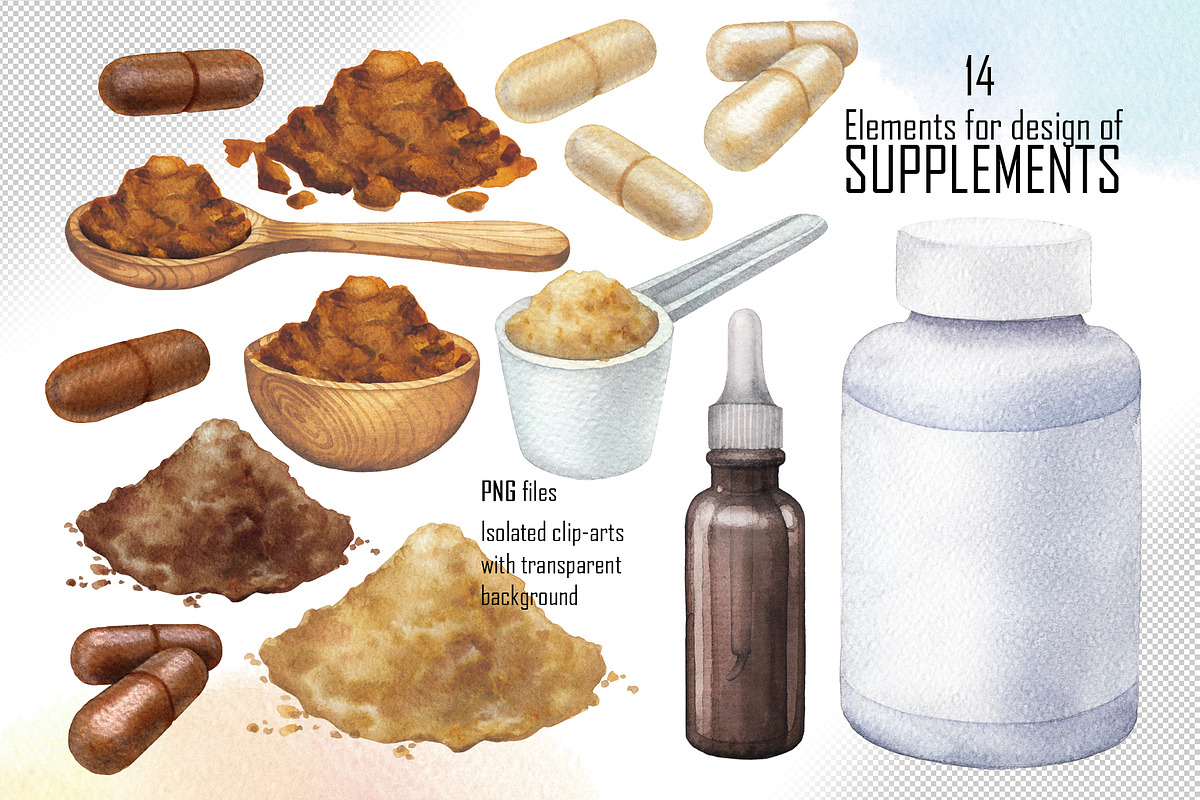 Watercolor Medicinal Mushrooms, a Healthcare Illustration by Ekaterina Glazkova (Photo 5 of 9)