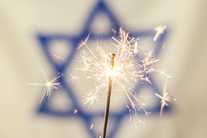 Israel flag & firework featuring israel, firework, and israeli flag