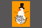 Christmas card. Vector snowman., a Seasonal Illustration by PoPaShop (Thumbnail 3 of 4)