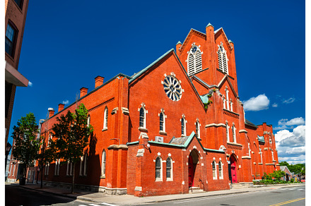 Red-brick Gothic Revival First