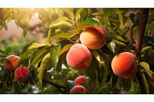 garden whole peach fruit ai, a Nature Photo by pikepicture