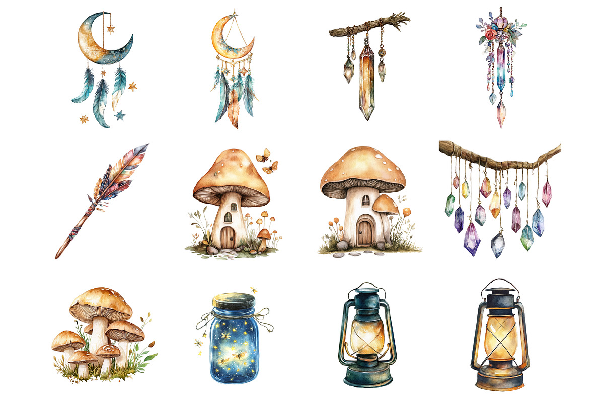 Boho Fairy Clipart, an Illustration by Design Market (Photo 3 of 4)