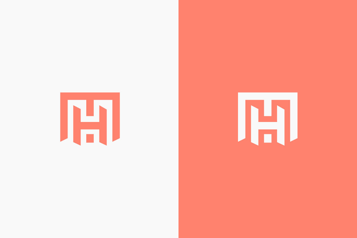 Minimalist MH Letter Mark Logo Design preview 8