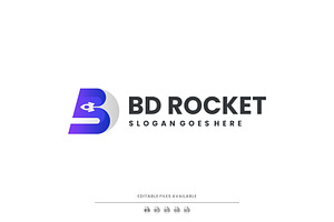 Modern Gradient Letter B with Rocket, a Branding & Logo Template by Artnivora.Std