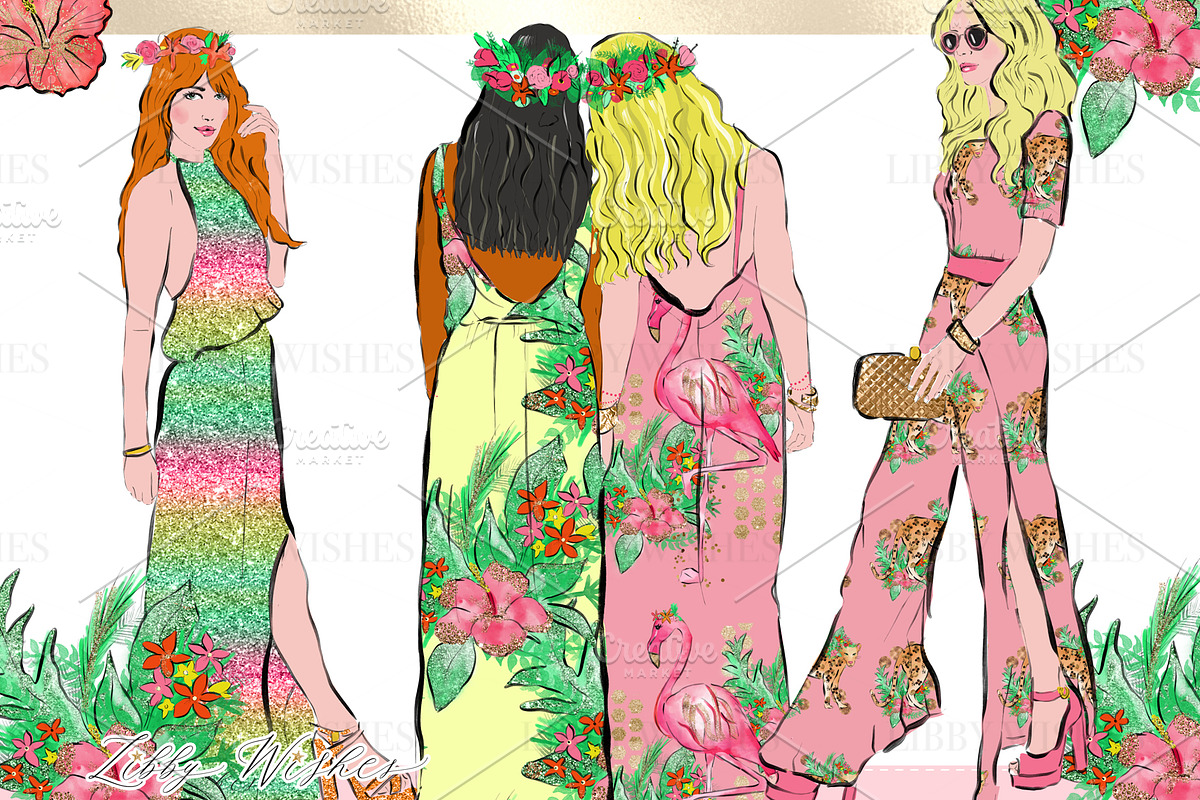Palm Springs Tropical Clipart, an Animal Illustration by Libby Wishes (Photo 3 of 19)