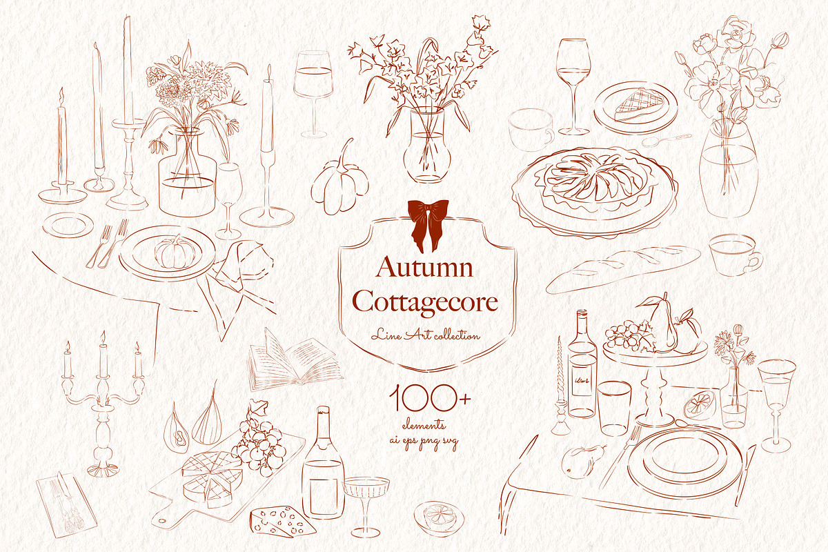 Autumn Cottagecore - Fall Line Art, a Seasonal Illustration by Mio Buono (Photo 7 of 18)