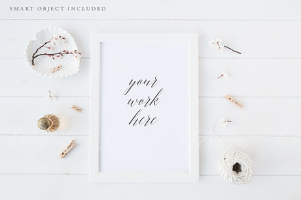 Beauty floral A4 frame mockup