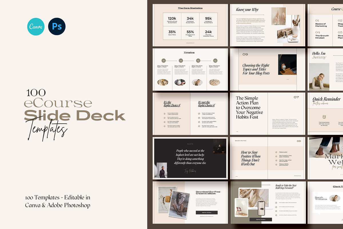 Aesthetic eCourse Slide Deck CANVA, a Presentation Template by AndrewPixel