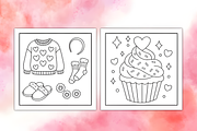 Comfy Girl Bold and Easy Coloring, a Decorative Illustration by Coco Bloom (Thumbnail 2 of 4)