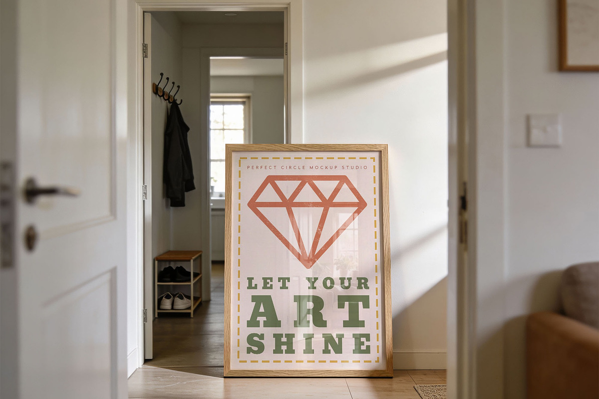 Hallway Poster Frame with Reflection, a Mockup by DesignRocket (Photo 9 of 9)