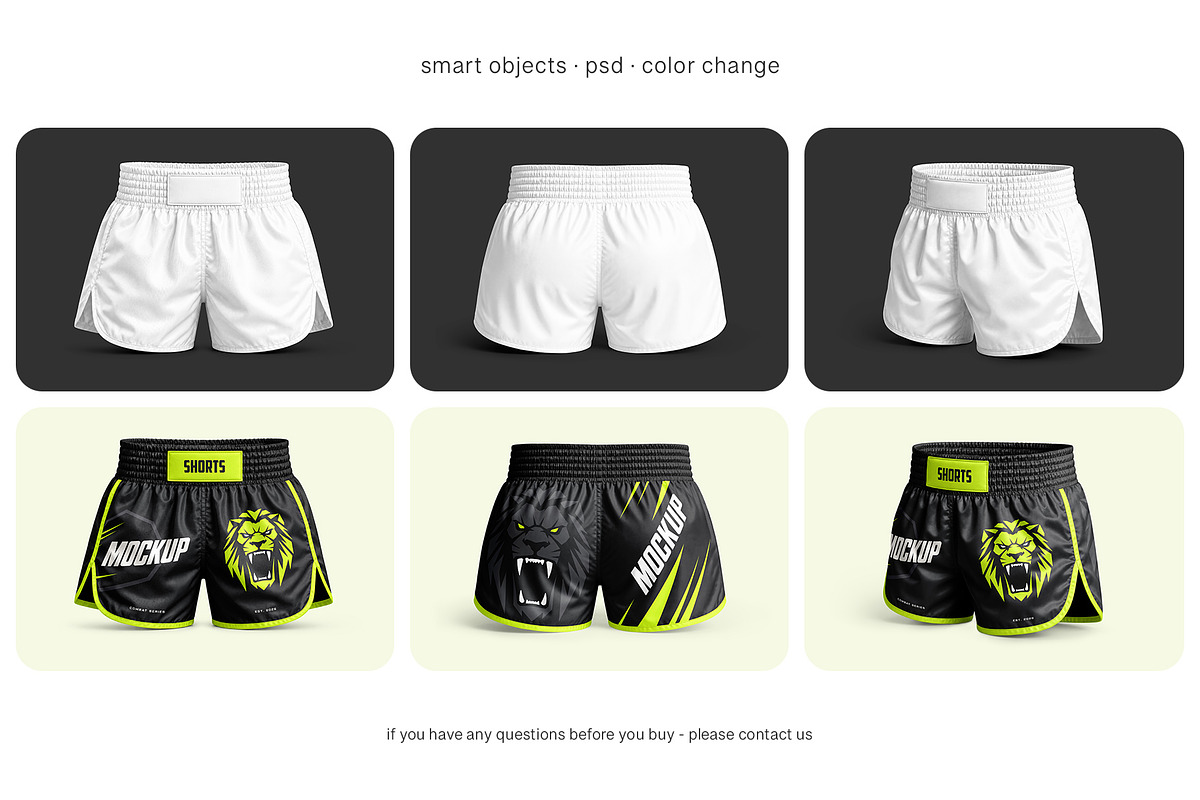 Muay Thai Shorts Mockup Set, a Bottom Mockup by Country4k (Photo 4 of 4)