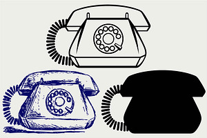 Telephon With Rotary Dial SVG