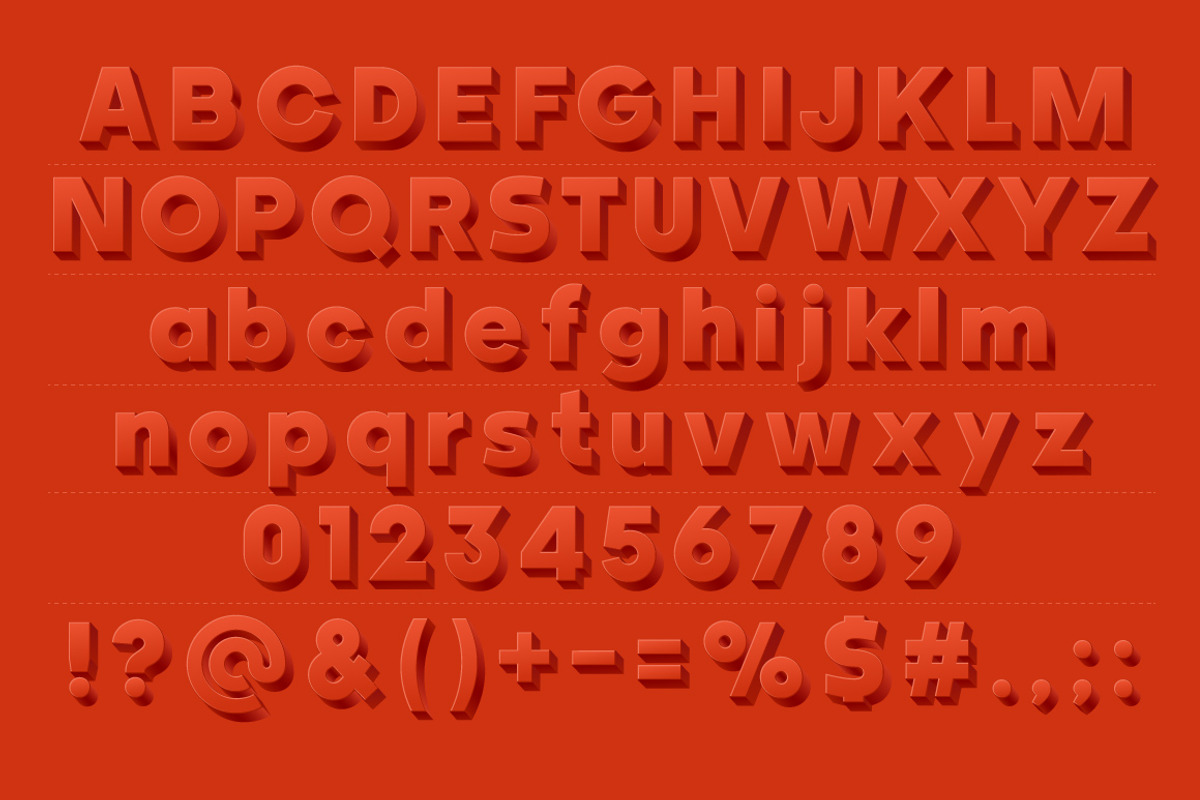 Vector alphabet of simple 3d letters, an Object Graphic by popskraft (Photo 3 of 8)