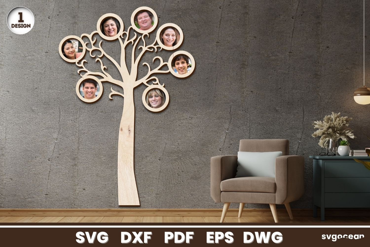 Family Tree Photo Frame | Decorative Illustrations ~ Creative Market