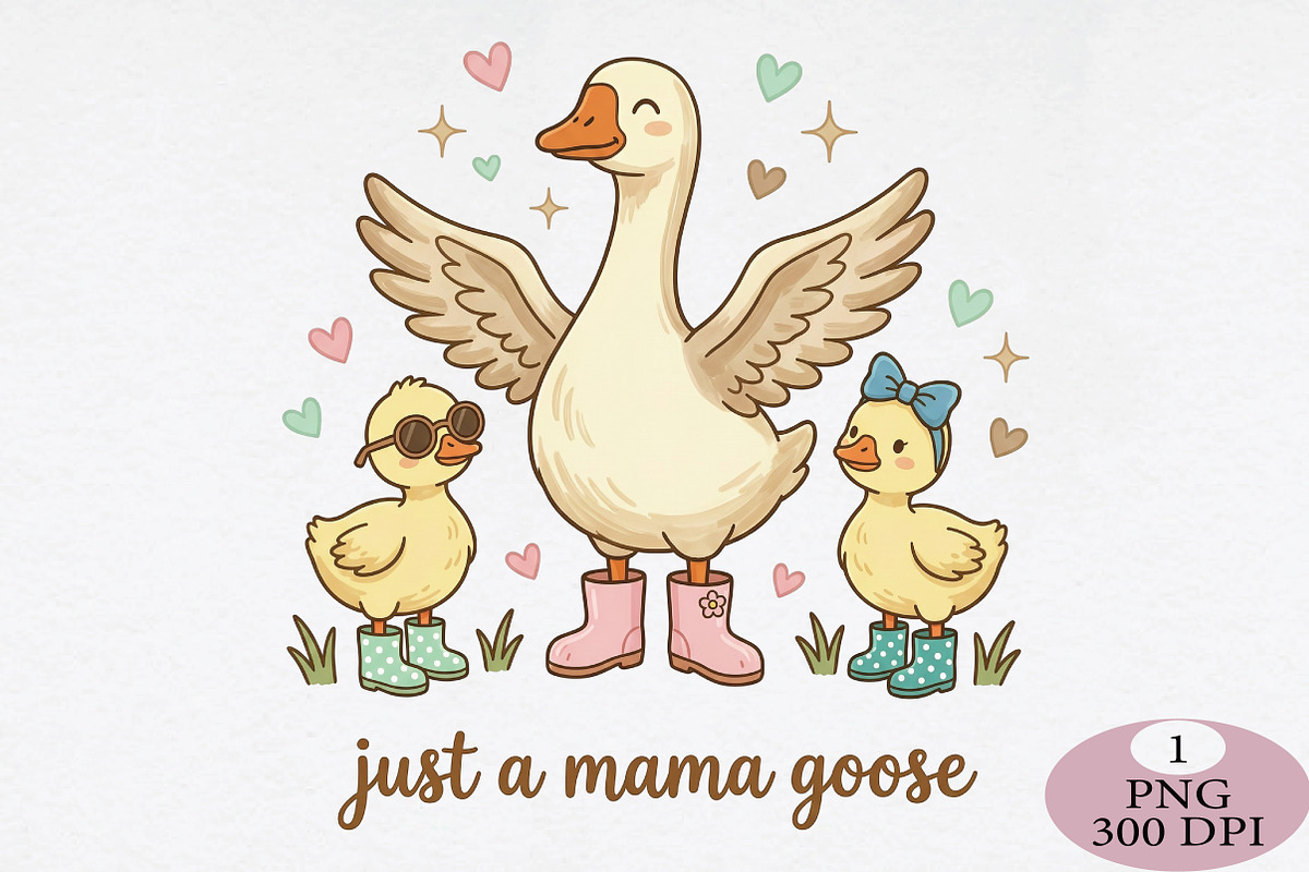 Just a Mom Goose PNG, an Illustration by Daily.Designs (Photo 1 of 5)
