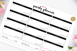 2019 Yearly Goal Planner - Printable