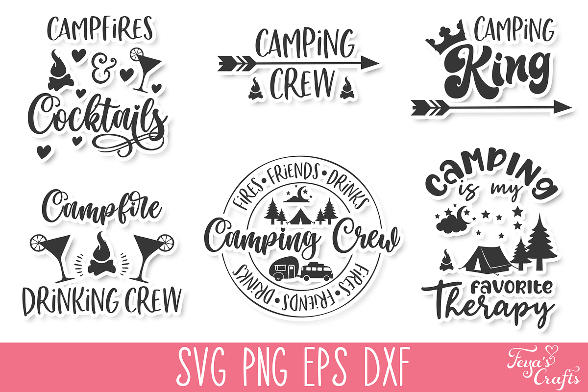 Camping Quotes Bundle, an Illustration by Anastasia Feya (Photo 8 of 8)