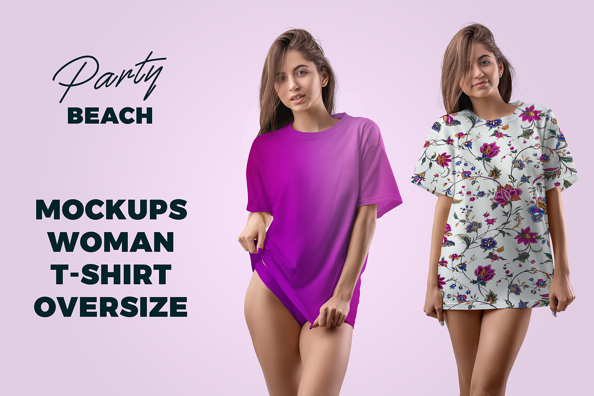 7 Mockups Woman T-Shirt Oversize, a Product Mockup by PSD Market (Photo 1 of 11)