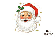 Retro Santa Claus Glitter Christmas, an Illustration by DreamArtGraphic (Thumbnail 1 of 5)