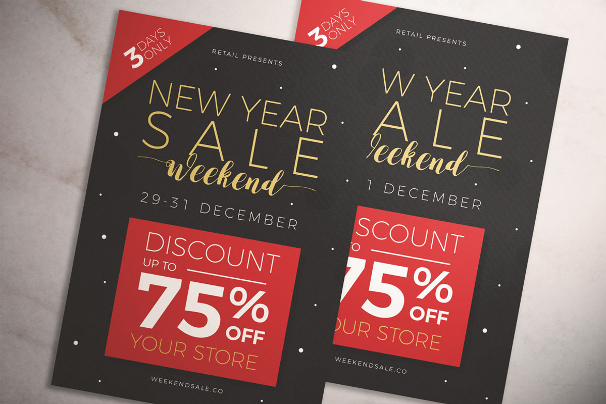 New Year Sale Weekend Flyer, a Flyer Template by KMZVR.Lab (Photo 2 of 4)