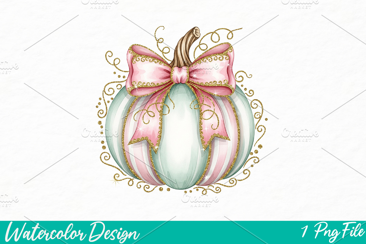 Brushstroke Pumpkin png, Fall Vibes, an Illustration by Watercolor design (Photo 1 of 3)