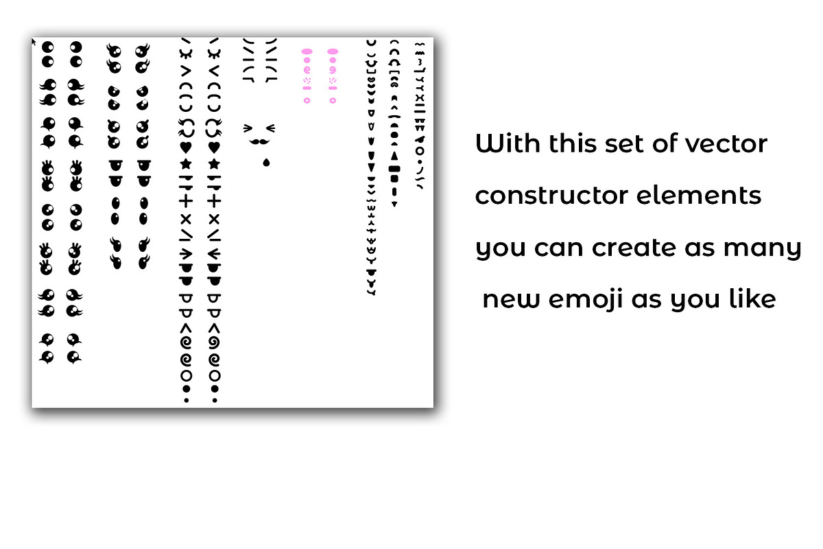 100 Kawaii Emoji PNG Emoji Construct, an Object Illustration by Kseniya-Omega (Photo 2 of 5)