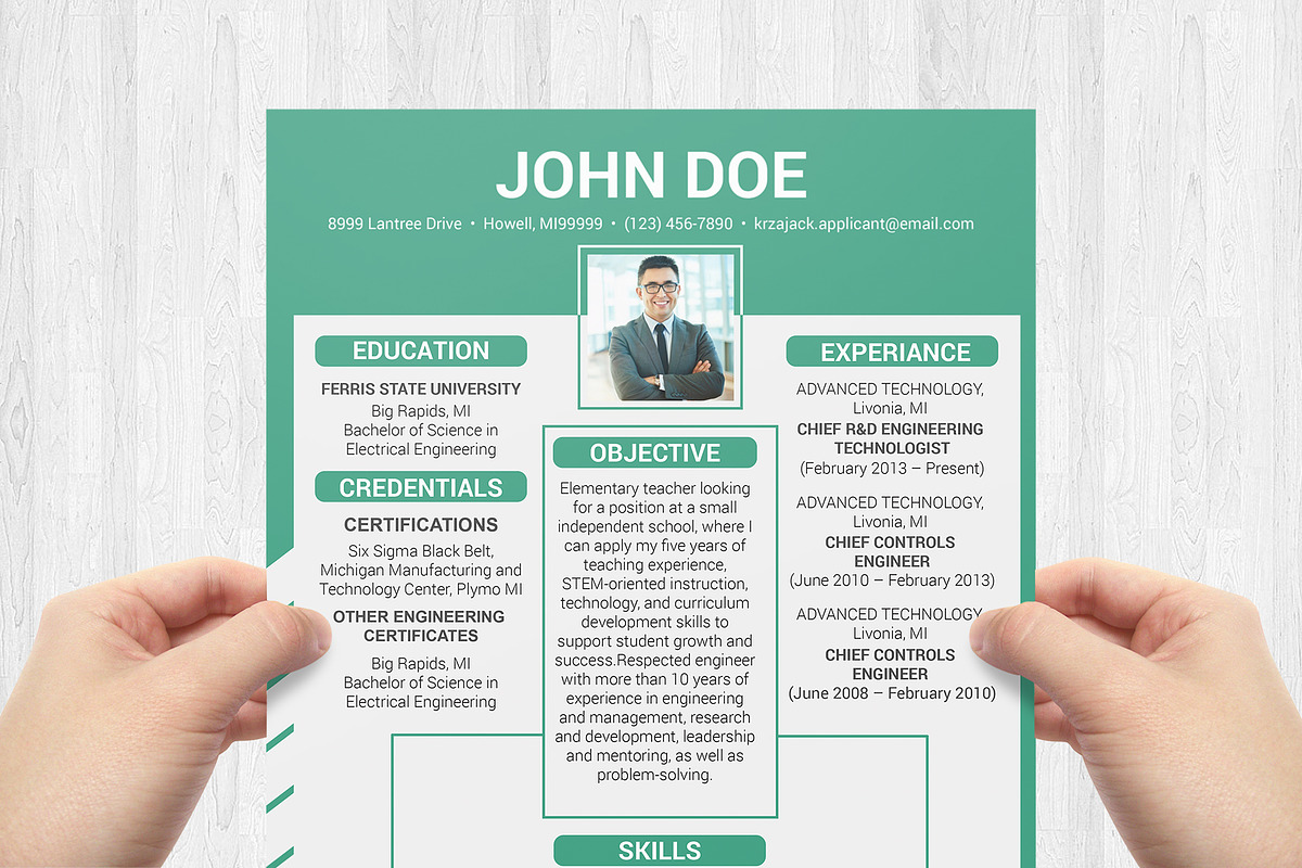Clean Resume/CV, a Resume Template by designvillage (Photo 7 of 12)