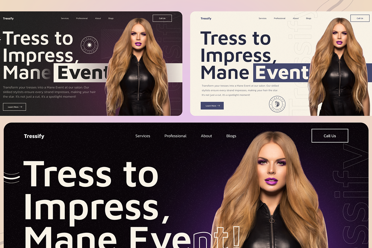 Tressify-Hair Salon Hero Section, an UI Kit Template by nwdigitalstore (Photo 3 of 3)