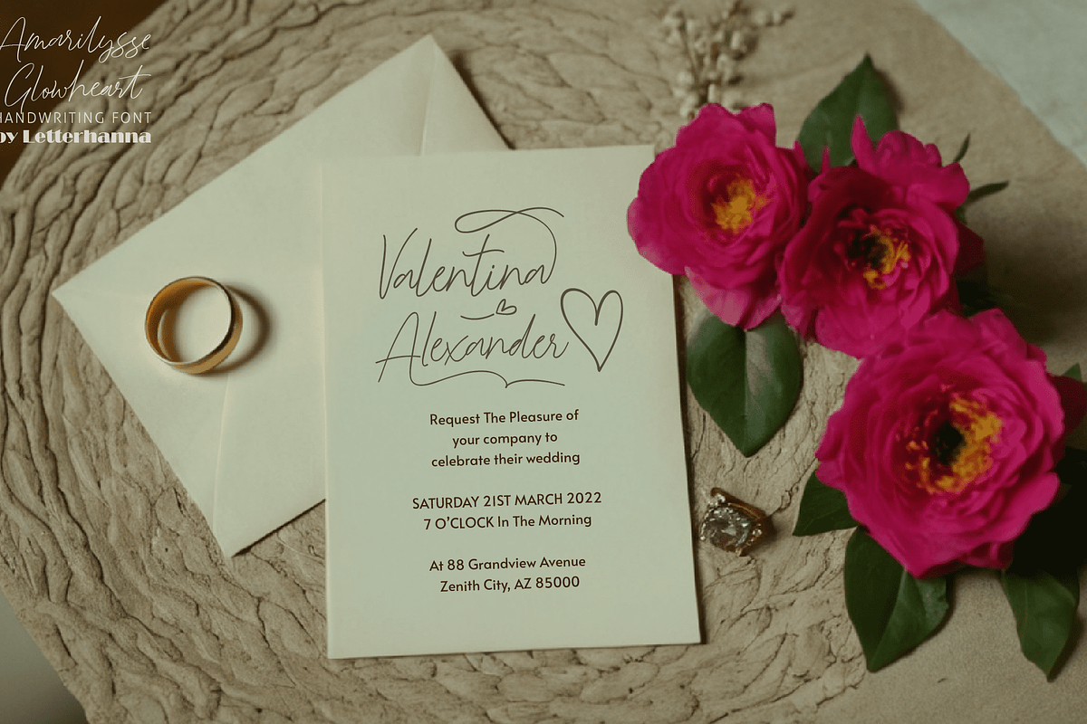 Amarilysse Glowheart Font, a Handwritten Font by Letterhanna Studio (Photo 5 of 13)