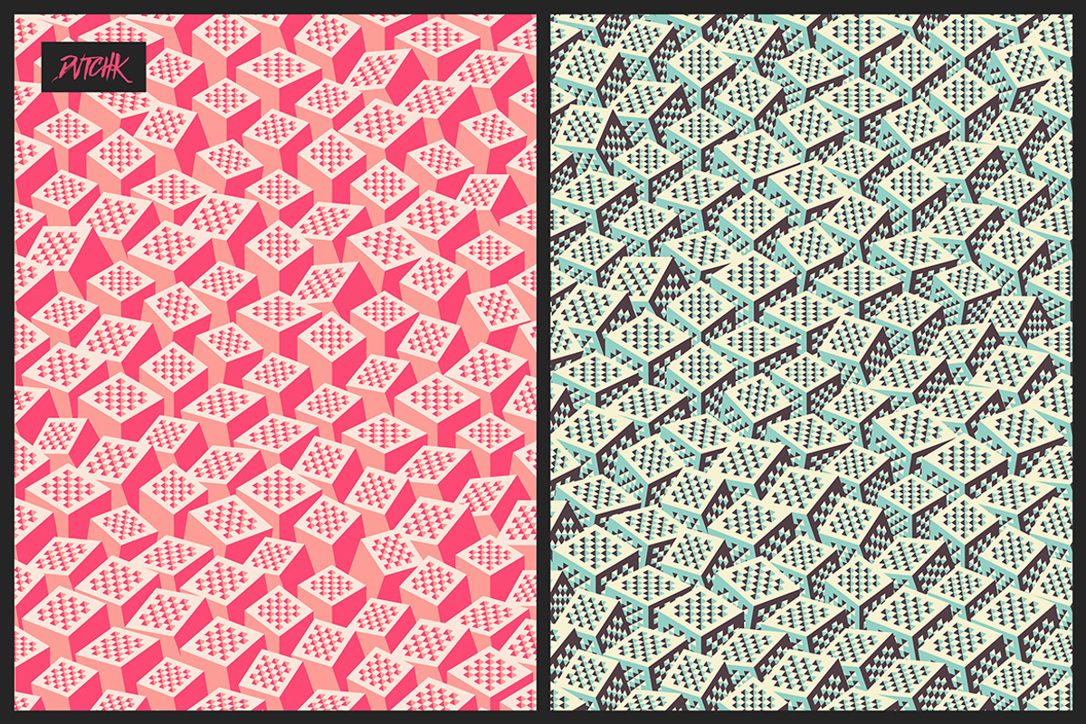 Isometric Cubes / Vector Backgrounds, a Pattern Graphic by dvtchk (Photo 7 of 8)
