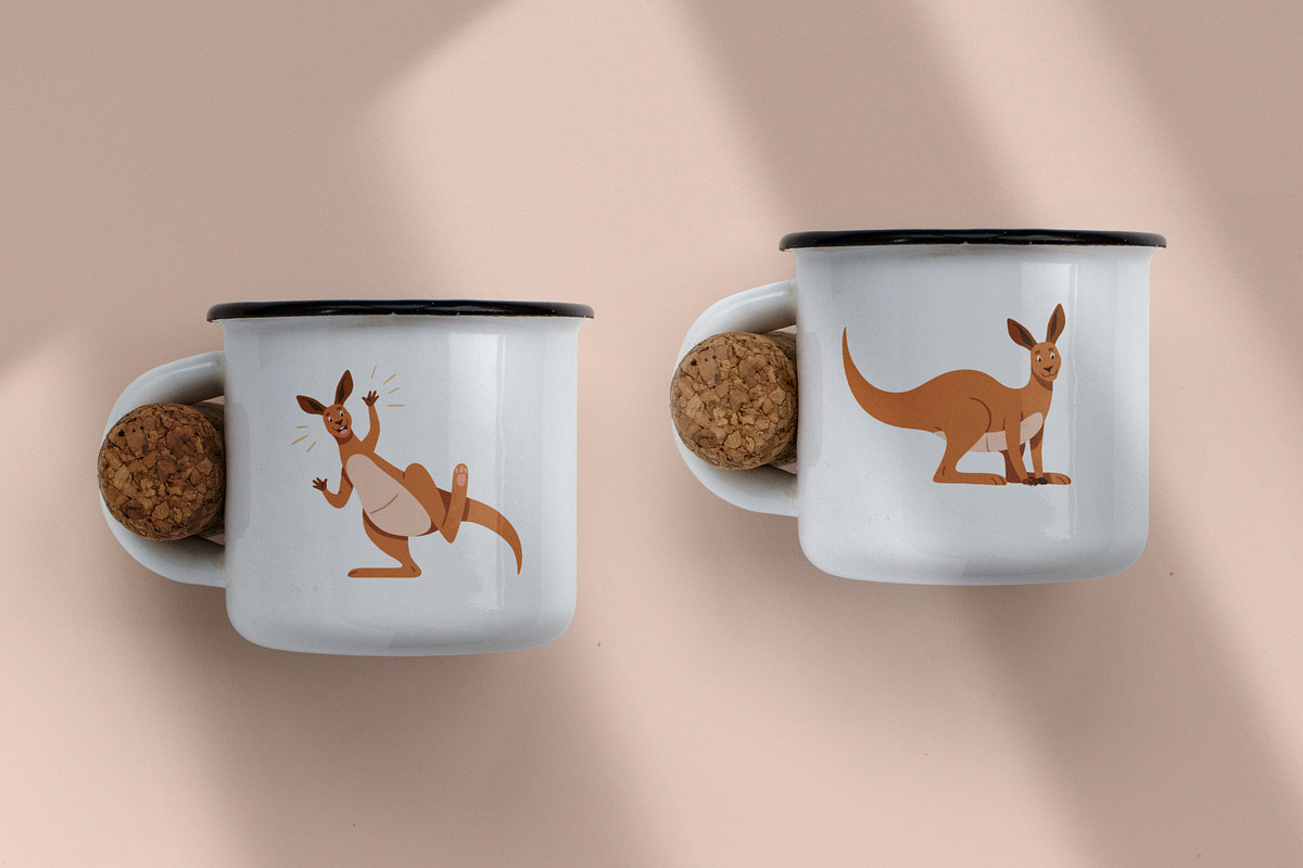 Cute happy kangaroo animals set, an Animal Illustration by Good Studio (Photo 14 of 15)