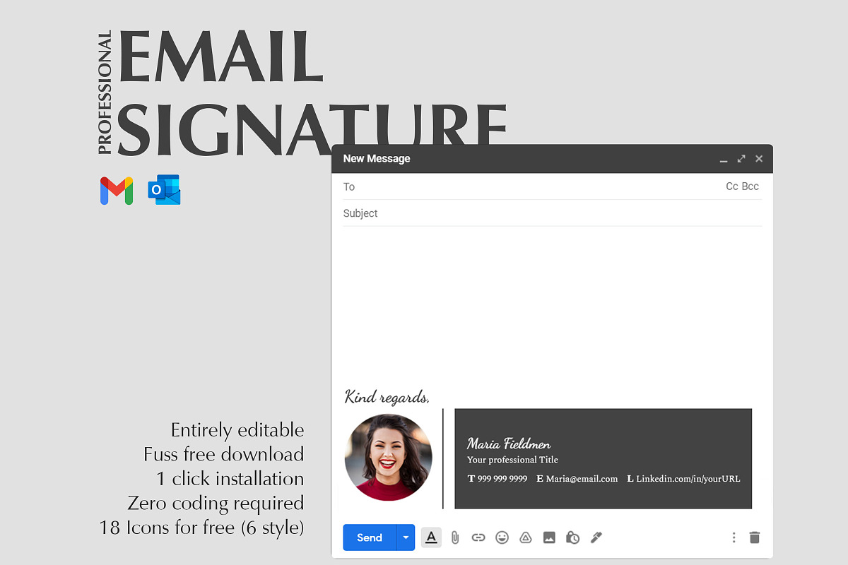 Business Email Signature Template, a Social Media Template by Career Canvas (Photo 4 of 4)