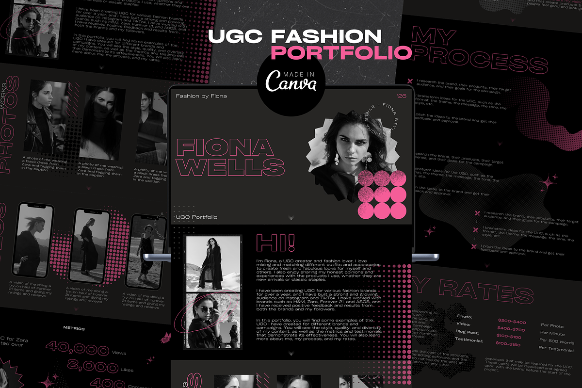 Canva UGC Fashion Portfolio Template, a Landing Page Template by SlideStation (Photo 1 of 10)