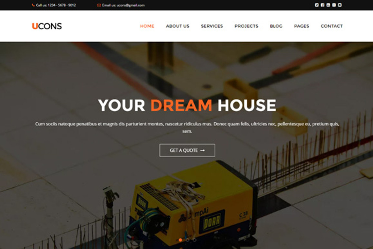 Ucons Construction HTML Template, a Bootstrap Template by mine-tech