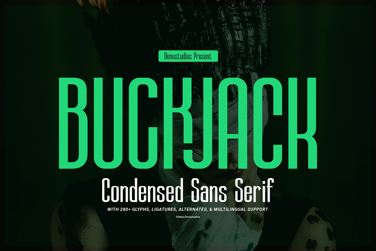 Buckjack | Condendsed Sans Serif, a Sans Serif Font by Denustudios (Photo 1 of 12)