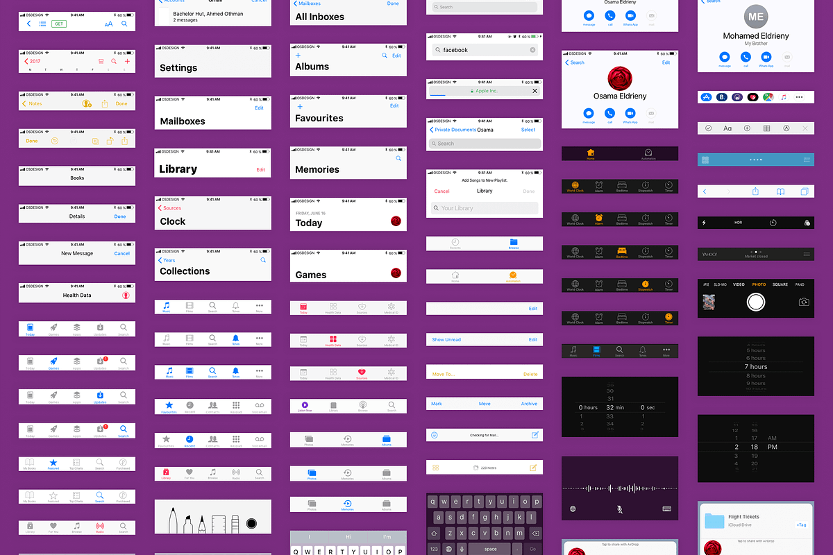 iOS11 GUI KIT Illustrator Sketch XD, an UI Kit Template by Ui Markets (Photo 4 of 21)