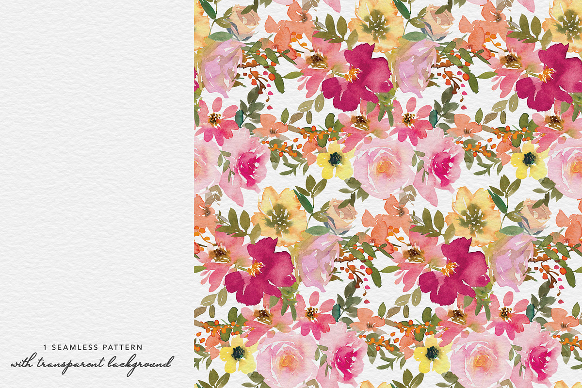 Watercolor Bright Flower Clipart Set, an Illustration by Patishop Art (Photo 7 of 8)