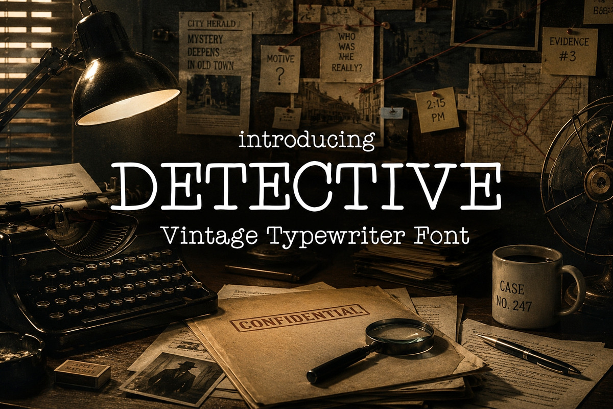 Detective - Typewriter Typeface, a Serif Font by HipFonts (Photo 1 of 8)