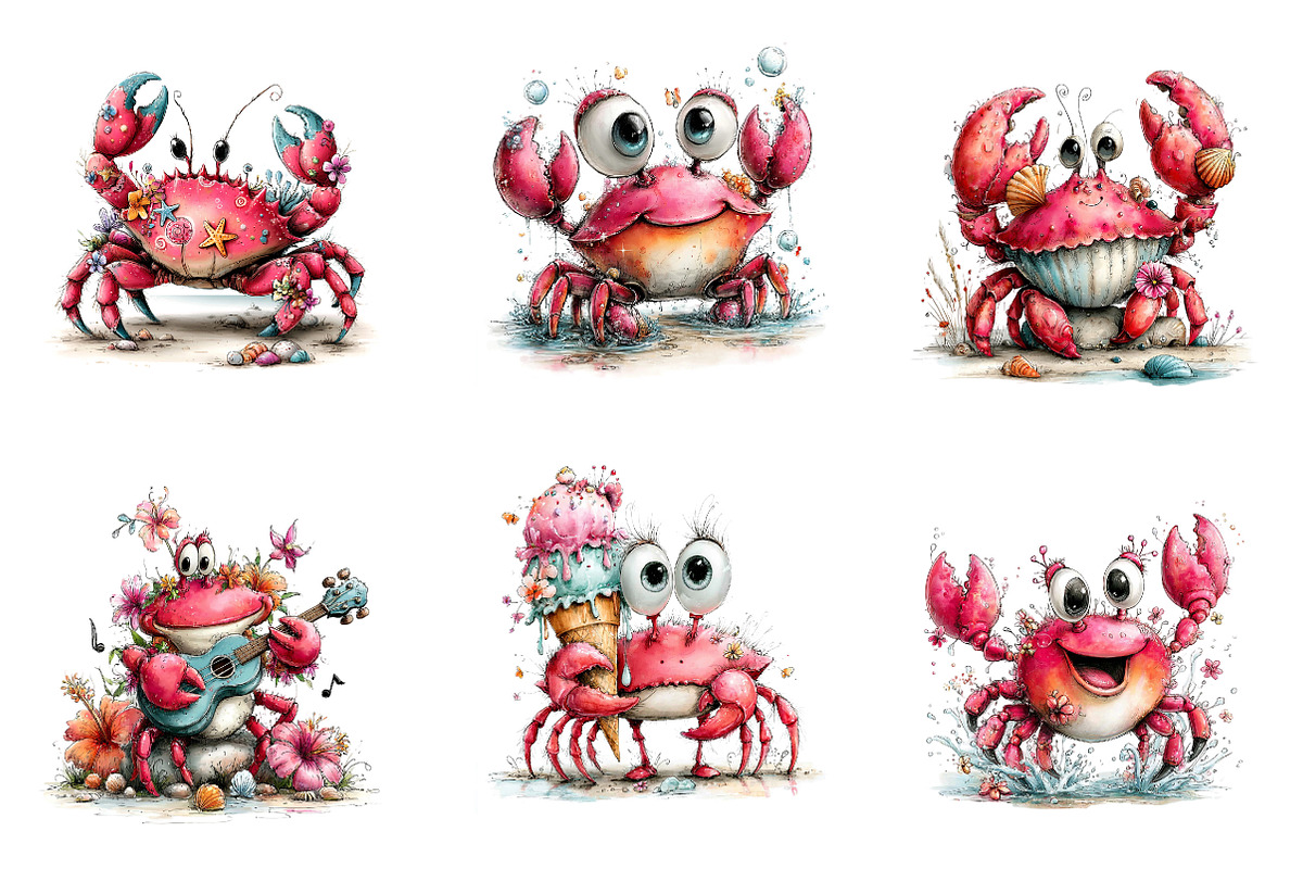Whimsical Summer Crub Clipart, an Illustration by Dream Creation (Photo 2 of 7)