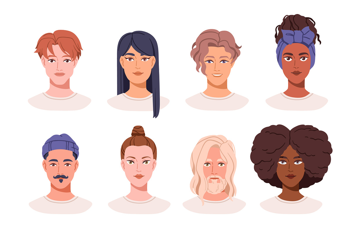 Diverse people avatars set, a Person Illustration by Good Studio (Photo 4 of 5)
