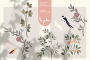 Bird garden seamless vector +clipart, a Pattern Graphic by PatternsBlooming (Thumbnail 6 of 9)