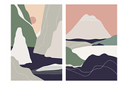 Abstract nature landscapes cards set, a Decorative Illustration by Good Studio (Thumbnail 8 of 34)