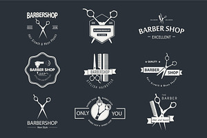 Barber Shop Logo Elements.