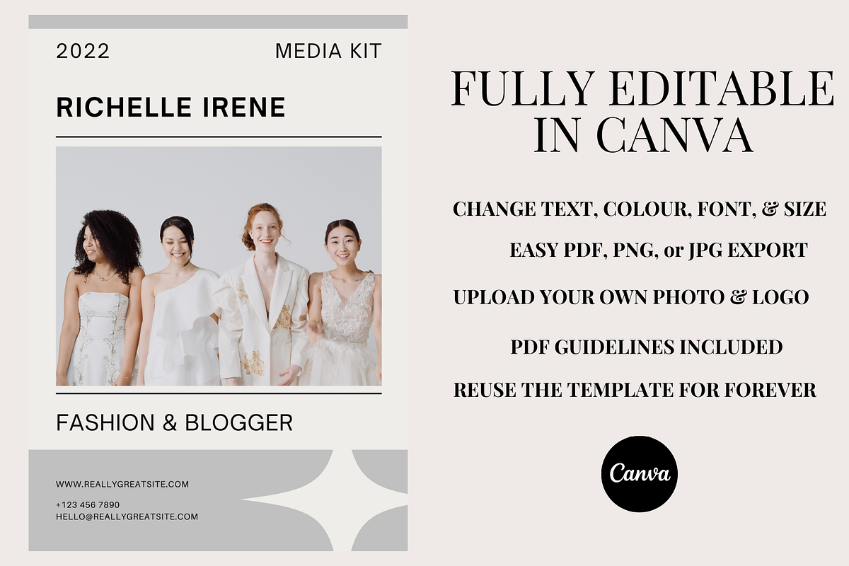 2 Page Modern Influencer Media Kit, a Social Media Template by Daily Creative (Photo 2 of 5)