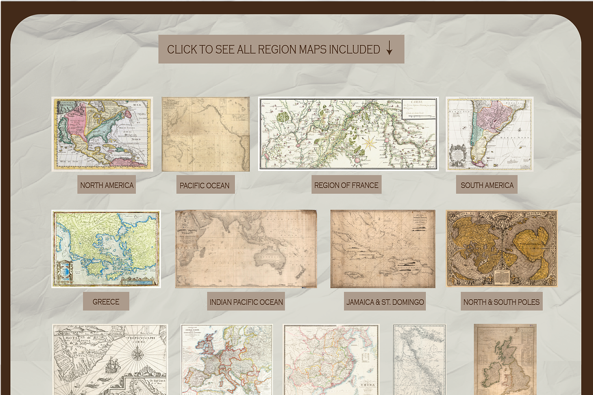 Vintage Maps of the World Bundle, a Background Graphic by Golden Vision Studio (Photo 8 of 8)