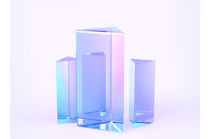 Glass Triangle Pedestals Or Podium