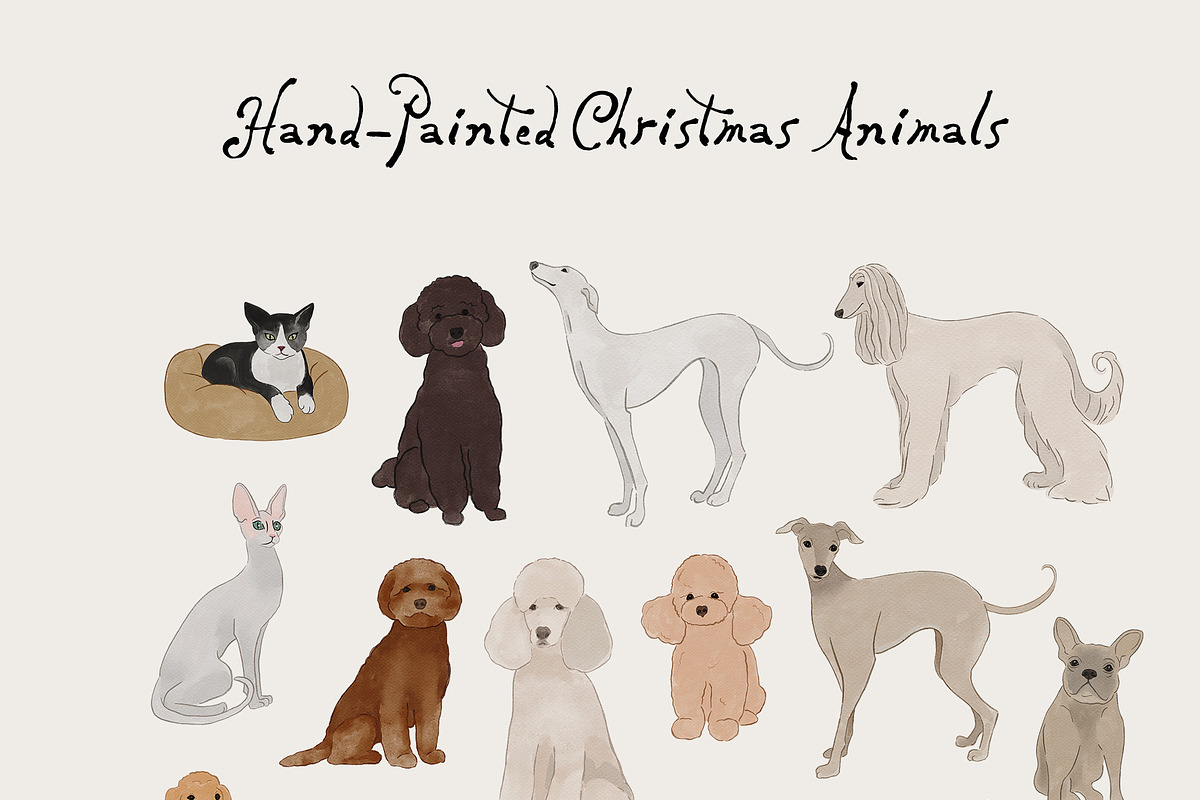 Watercolor Christmas Animals Whimsy, a Seasonal Illustration by Lana Elanor (Photo 5 of 16)