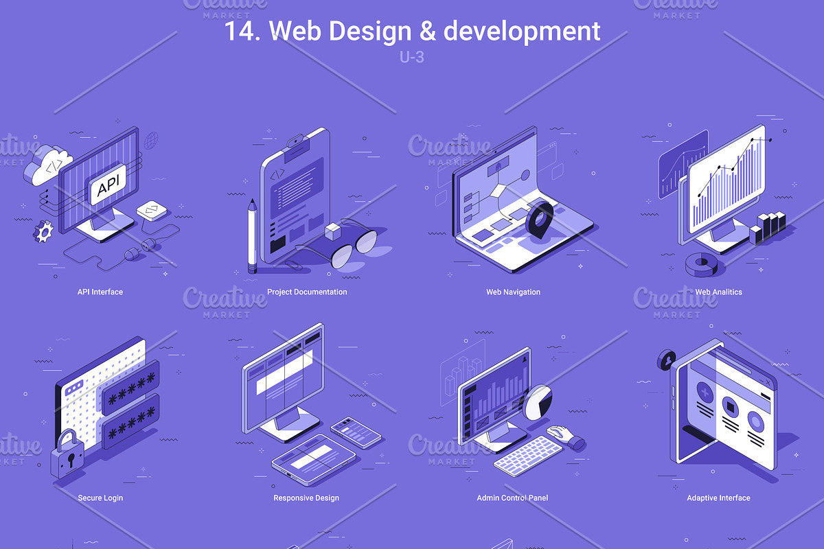 Isometric Icons v.3 (240 Icons), an Object Illustration by Andrew Kras Design (Photo 20 of 21)