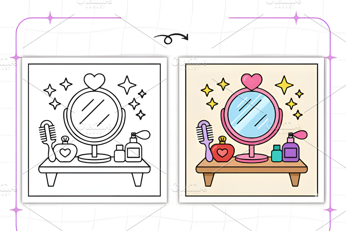 Cozy Girly Coloring Pages Bold and E, a Decorative Illustration by Ink Gallery (Photo 6 of 9)