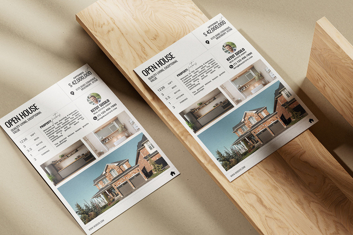 Real Estate Flyer For Open House, a Flyer Template by Prapti Design (Photo 6 of 10)